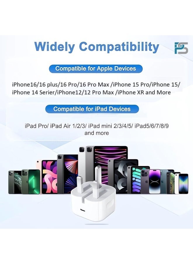 Lynacz Original Original 20W Charger Compatible with iPhone 14, 13, 12, 11 Pro Max, Pro Plus Mini Series (Adapter and Cable) - Image 3